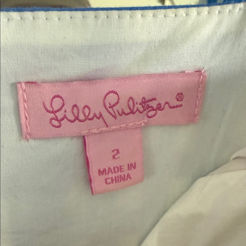 Lilly Pulitzer Blue and White Checkered Mini Dress - Picture 2 of 3